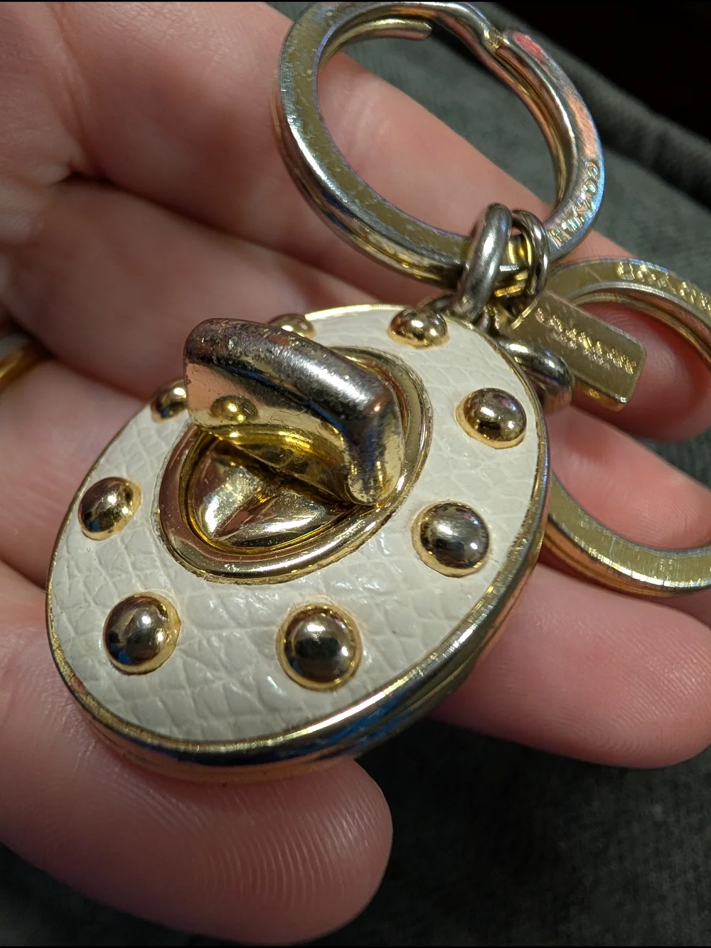 COACH Vintage Valet Turnlock Keychain Charm